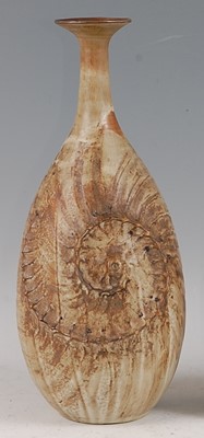 Lot 29 - A large studio pottery vase, the tapering neck...