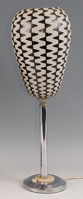 Lot 131 - An Art Deco chrome table lamp, having a black...