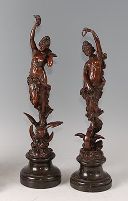 Lot 1327 - Paul Aichele (1859-1910) - Industry and Wisdom,...