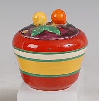 Lot 9 - A 1930s Clarice Cliff Bizarre pattern preserve...