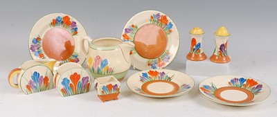 Lot 7 - A collection of 1930s Clarice Cliff pottery...