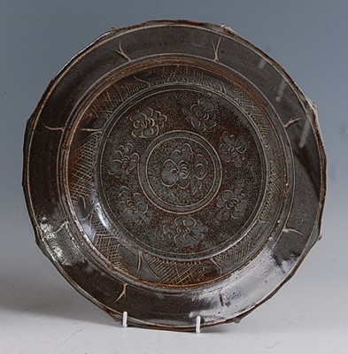 Lot 43 - A large studio pottery shallow circular table...