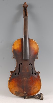 Lot 114 - An Italian violin, having a two piece maple...