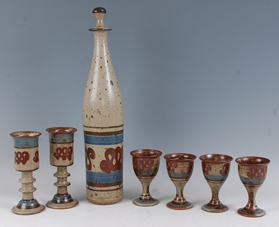 Lot 46 - A New Zealand studio pottery salt-glazed wine...