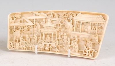 Lot 1364 - A late 19th century Chinese relief carved...