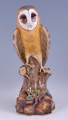 Lot 1070 - *A 19th century Meissen Dresden porcelain owl,...
