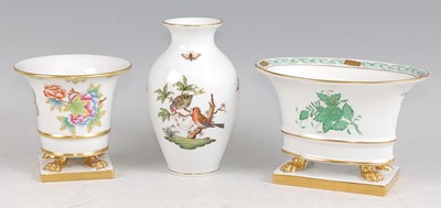 Lot 1081 - An Herend porcelain vase,  having a flaring...