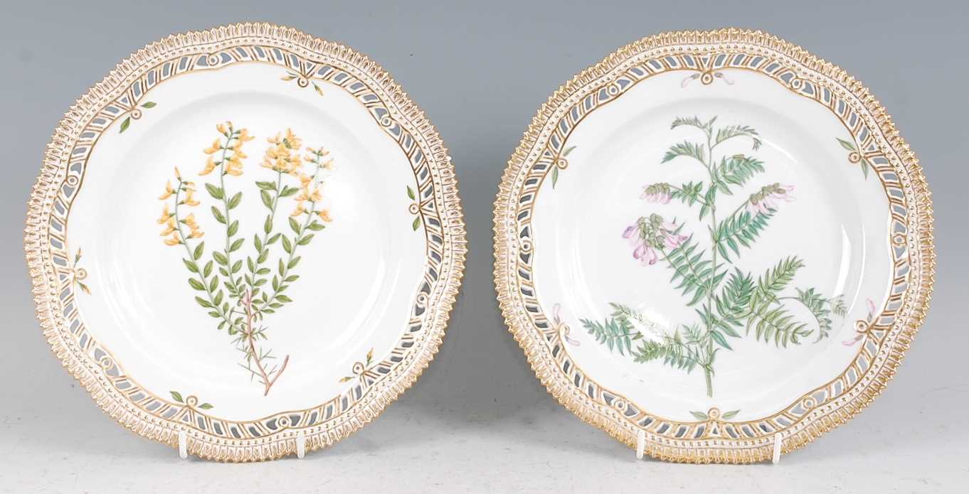 Lot 1080 - A set of twelve Royal Copenhagen porcelain...
