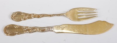 Lot 1185 - An American sterling silver gilt eight-place...