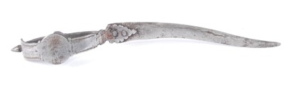 Lot 1339 - An early 20th century Indian steel bichuwa, ...