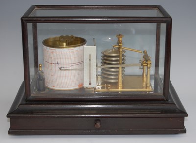 Lot 1298 - An early 20th century oak cased barograph,...