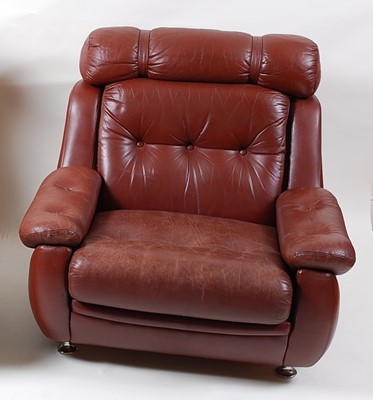 Lot 340 - A 1960s tan leather buttoned upholstered...