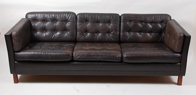 Lot 334 - A 1960s Danish black vinyl upholstered...