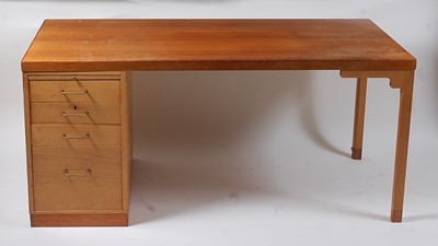 Lot 312 - A 1960s Danish teak large single pedestal...