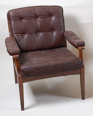 Lot 319 - A 1960s Danish walnut framed and chocolate...