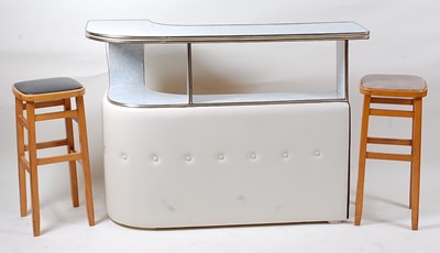 Lot 341 - A 1960s formica and cream buttoned vinyl inset...