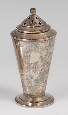 Lot 106 - An Art Deco silver pedestal sugar caster and...