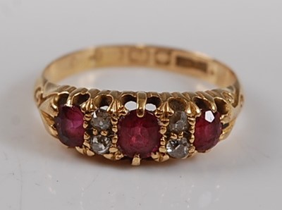 Lot 2671 - An Edwardian 18ct yellow gold, ruby and...