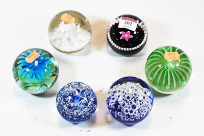 Lot 217 - Six various modern glass paperweights