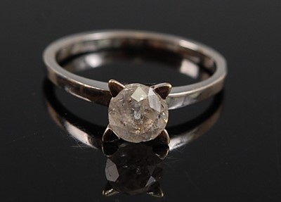 Lot 2659 - A white metal diamond solitaire ring,...