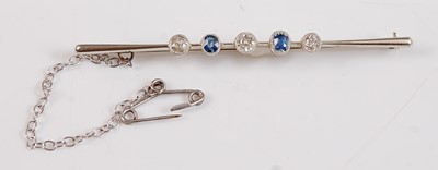 Lot 2507 - A white metal early 20th century sapphire and...