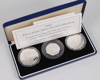Lot 2068 - The Royal Mint, 1994 Three-Coin Silver Proof...