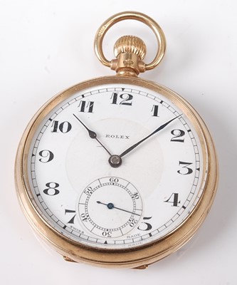 Lot 2300 - A 9ct yellow gold Rolex open face manual wind...