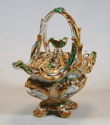 Lot 189 - A Rococo Revival porcelain pot pourri basket...