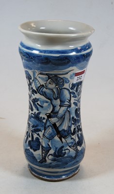 Lot 232 - An 18th century Italian faience alberello drug...
