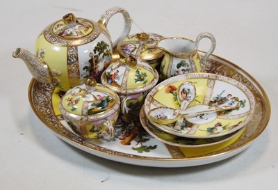 Lot 235 - An Augustus Rex porcelain miniature cabaret...