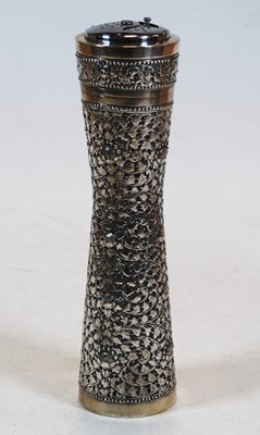 Lot 247 - An Eastern white metal and embossed spice...