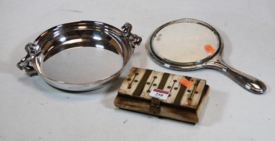 Lot 258 - A silver backed dressing table mirror; a...
