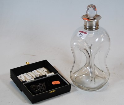 Lot 262 - An hourglass decanter, having associated...