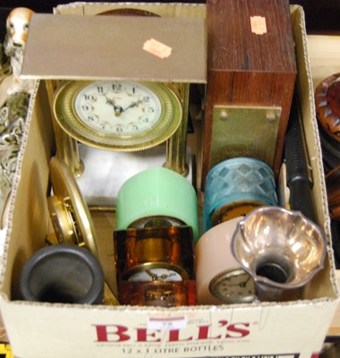 Lot 75 - A 20th century brass mantel clock of...