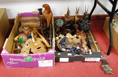 Lot 91 - Two boxes of mixed 20th century tribal...