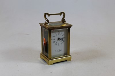 Lot 291 - A 20th century lacquered brass cased carriage...