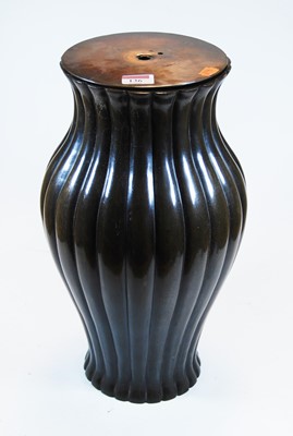 Lot 136 - A Japanese Meiji period bronze vase of lobed...