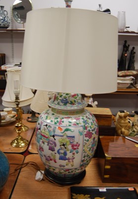 Lot 148 - A large 20th Century Chinese famille rose jar...