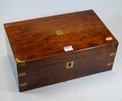 Lot 151 - A 19th century walnut and brass bound writing...