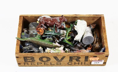 Lot 319 - A collection of assorted painted lead animal...