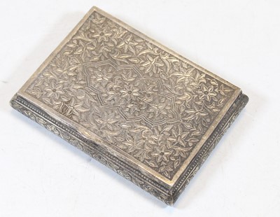 Lot 430 - An eastern white metal table snuff box of...