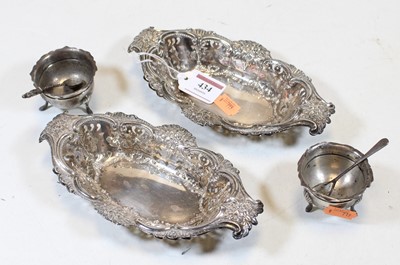 Lot 434 - A pair of Edwardian silver bonbon dishes, each...