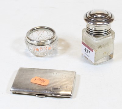 Lot 437 - An Art Deco silver pocket cigarette case...