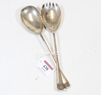 Lot 438 - A pair of George VI silver salad servers by...