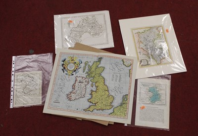 Lot 505 - A collection of hand-coloured maps of...