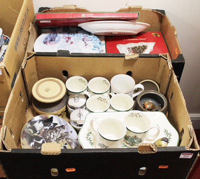 Lot 515 - Two boxes of miscellaneous china, to include...