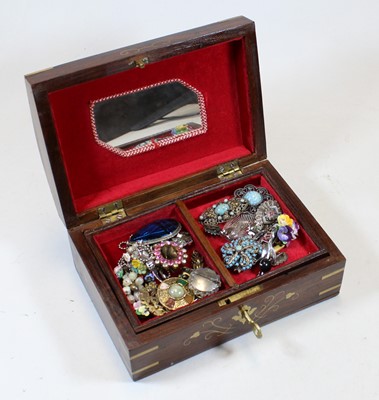 Lot 468 - An Indian hardwood and brass mounted jewellery...