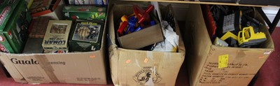 Lot 520 - Three  boxes of miscellaneous toys and games,...