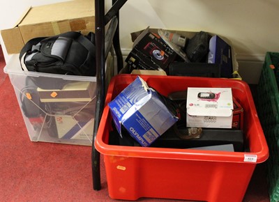 Lot 523 - Three boxes of assorted camera accessories and...