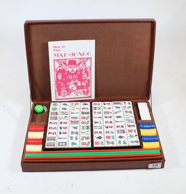 Lot 538 - A modern rexine clad travel mah-jong set
